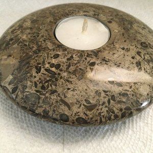 Marble candle holder brown black made in Pakistan